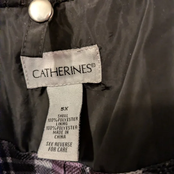 Catherines 3-in1 Parka Coat, 5x, Black/Magenta - Picture 4 of 6